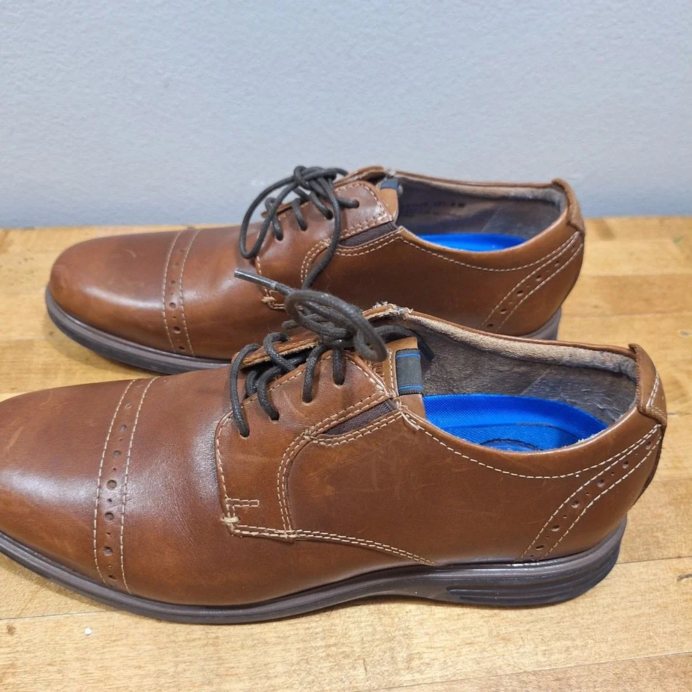 Nunn Bush Kore Dress Shoes Mens 8 M Brown Leather Cap Toe Oxfords 84848 Comfort